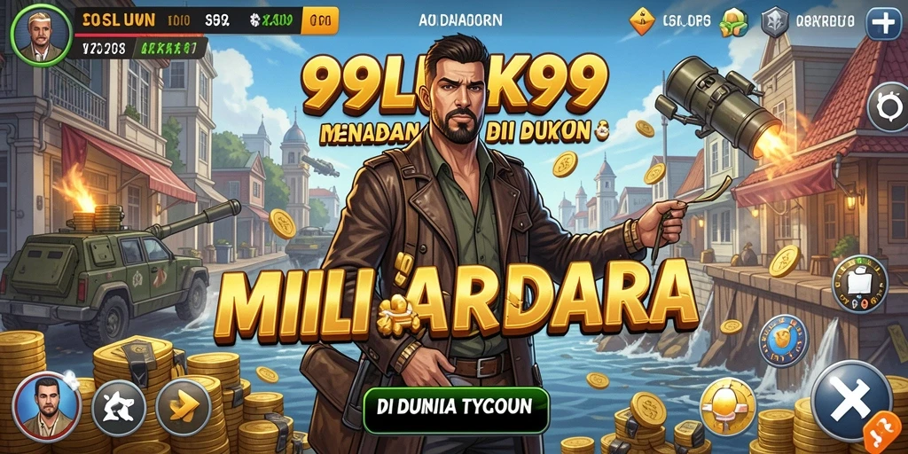Tangkapan layar permainan 99LUCK99 menampilkan momen seru membangun bisnis Tycoon.