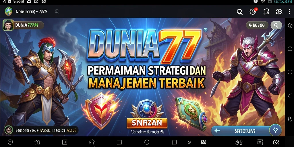 Tampilan gameplay epik dan strategi dalam DUNIA777.